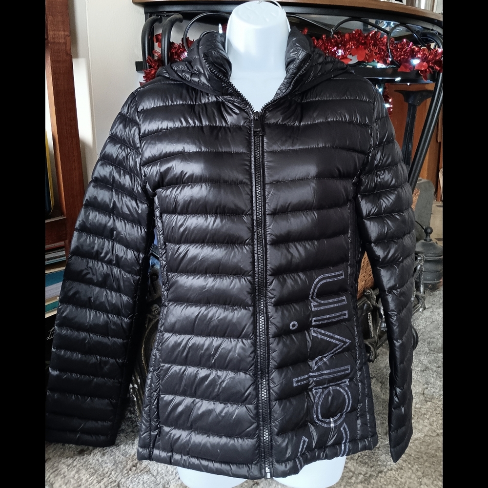 🖤 Calvin Klein Duck Down Feather Puffer Packable Jacket Large Black Winter L